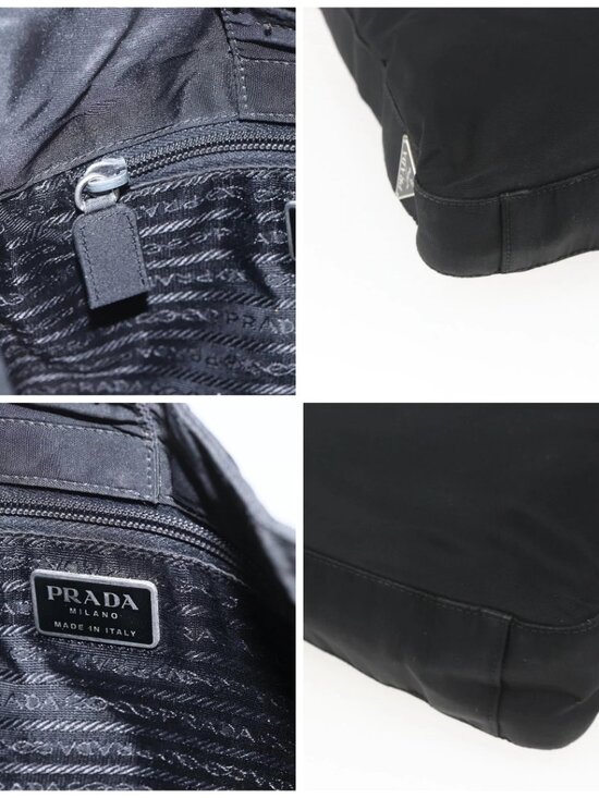 PRADA Shoulder Bag Nylon Black Silver - Picture 11 of 14